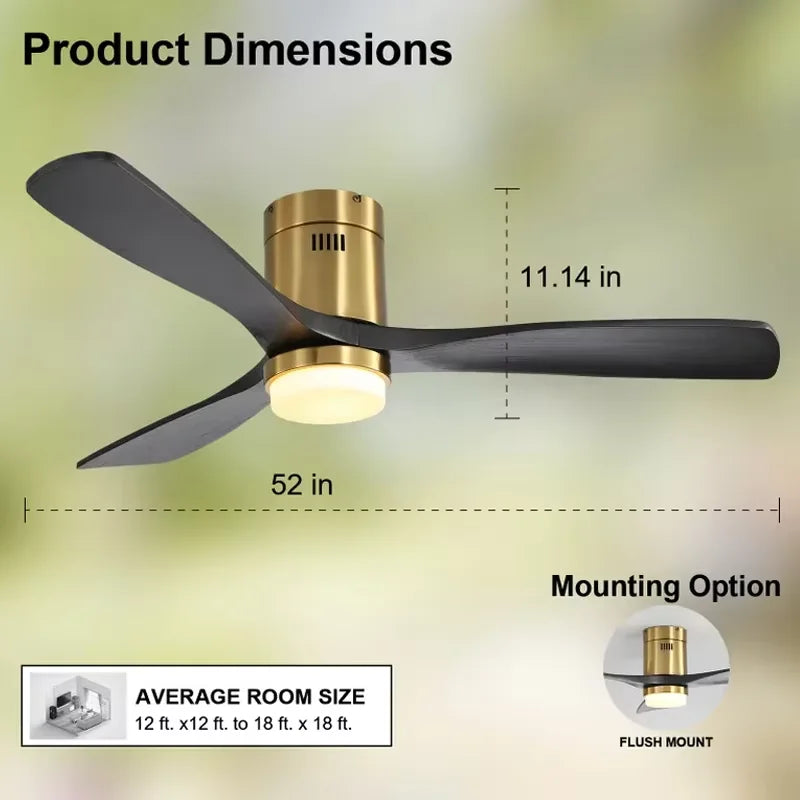 Sofucor Modern Ceiling Fan With Remote Control And LED