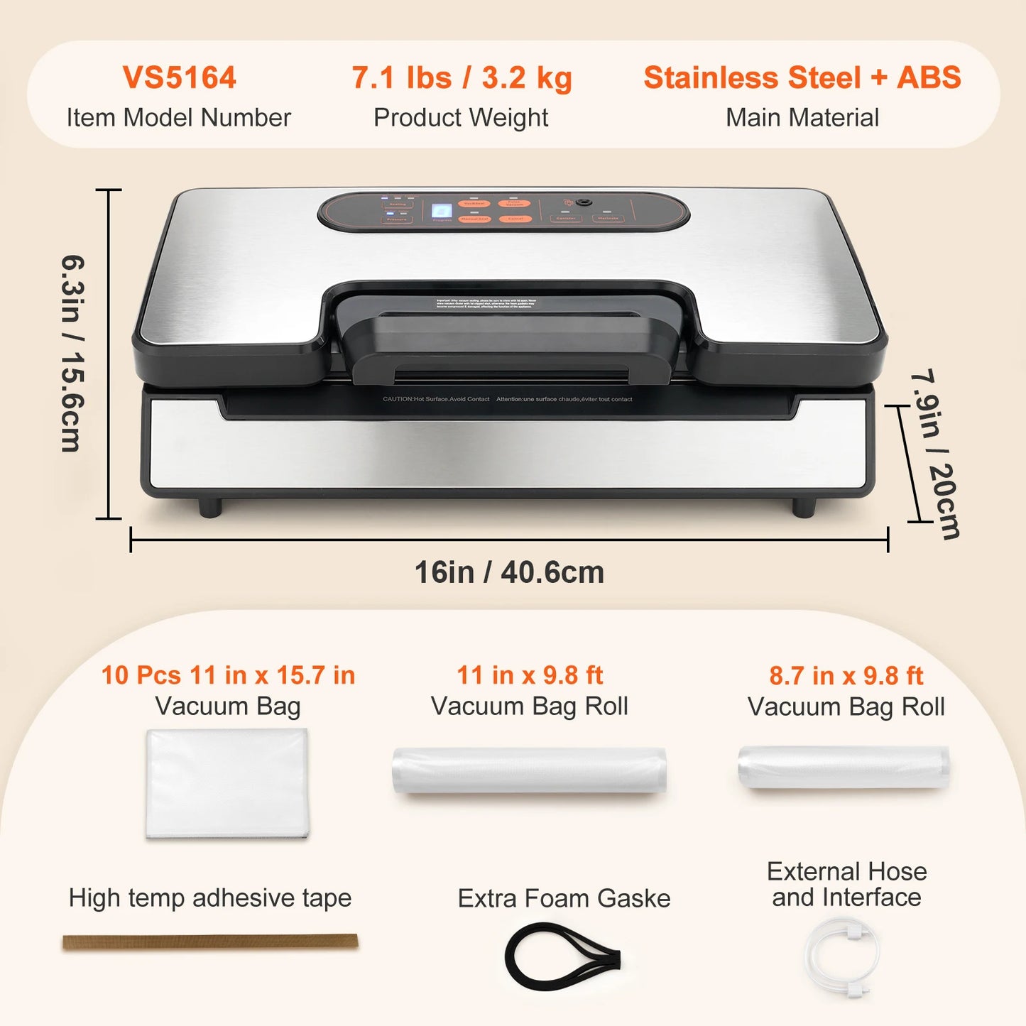 SucceBuy Vacuum Sealer Machine 130W Free Bags Included