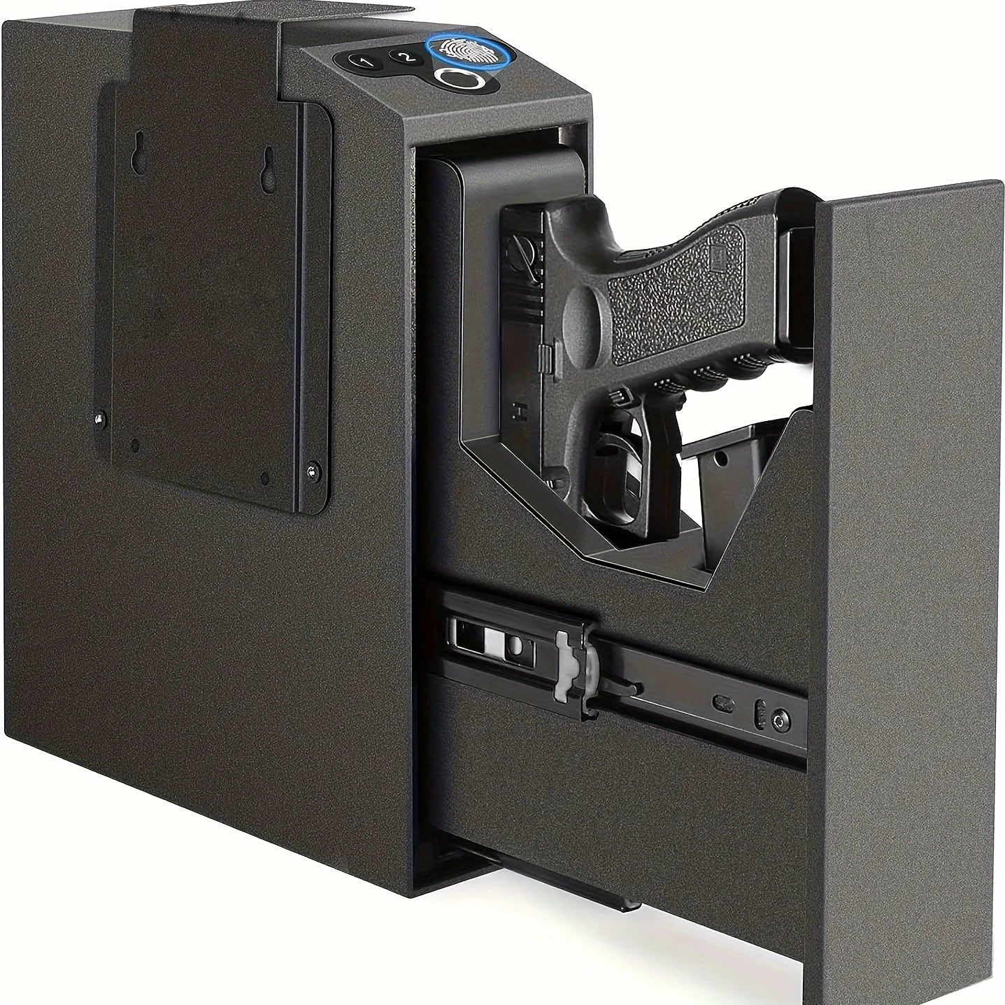 Biometric Slider Handgun Safe With Auto Sliding Door For Nightstand