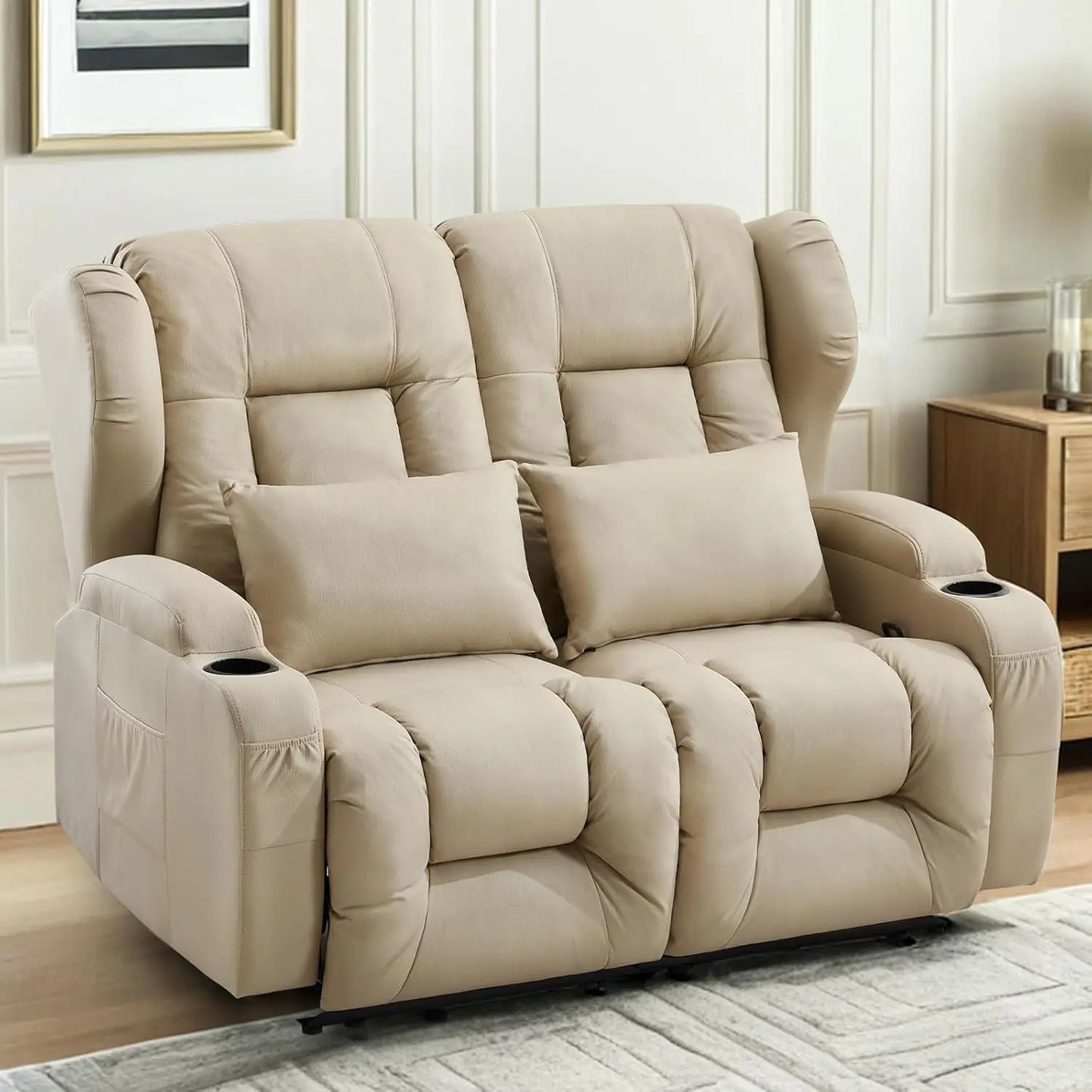 Huanzhuang Loveseat Recliner Sofa Wall Hugger for Small Spaces
