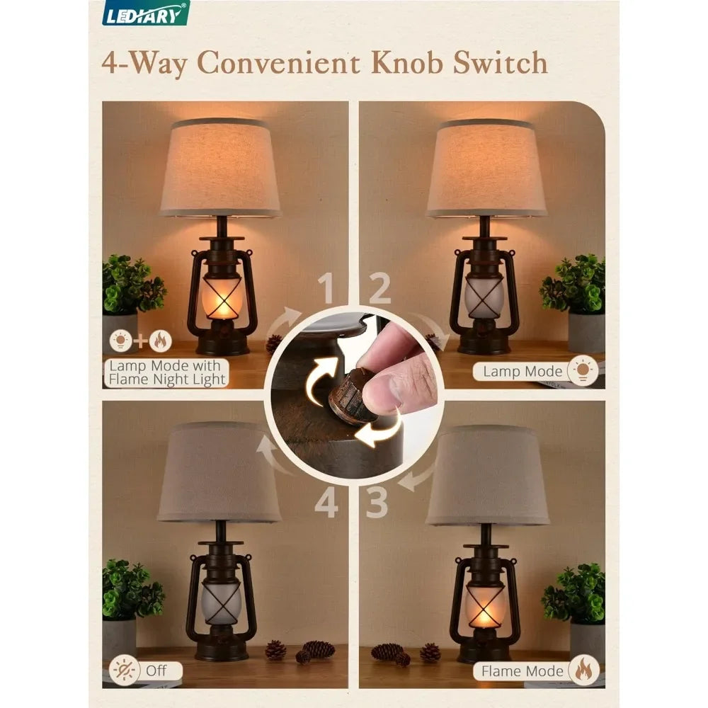 Angie's Home Store Customizable LED Vintage Lantern Table Lamps