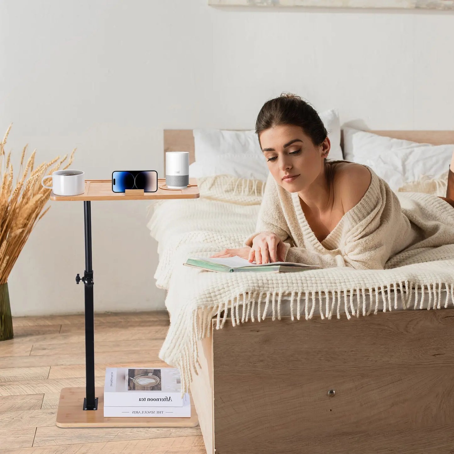 Angies Home Store Adjustable Height Sofa Side Table And Bath Tub Tray Stand Multi Purpose Furniture Living Room