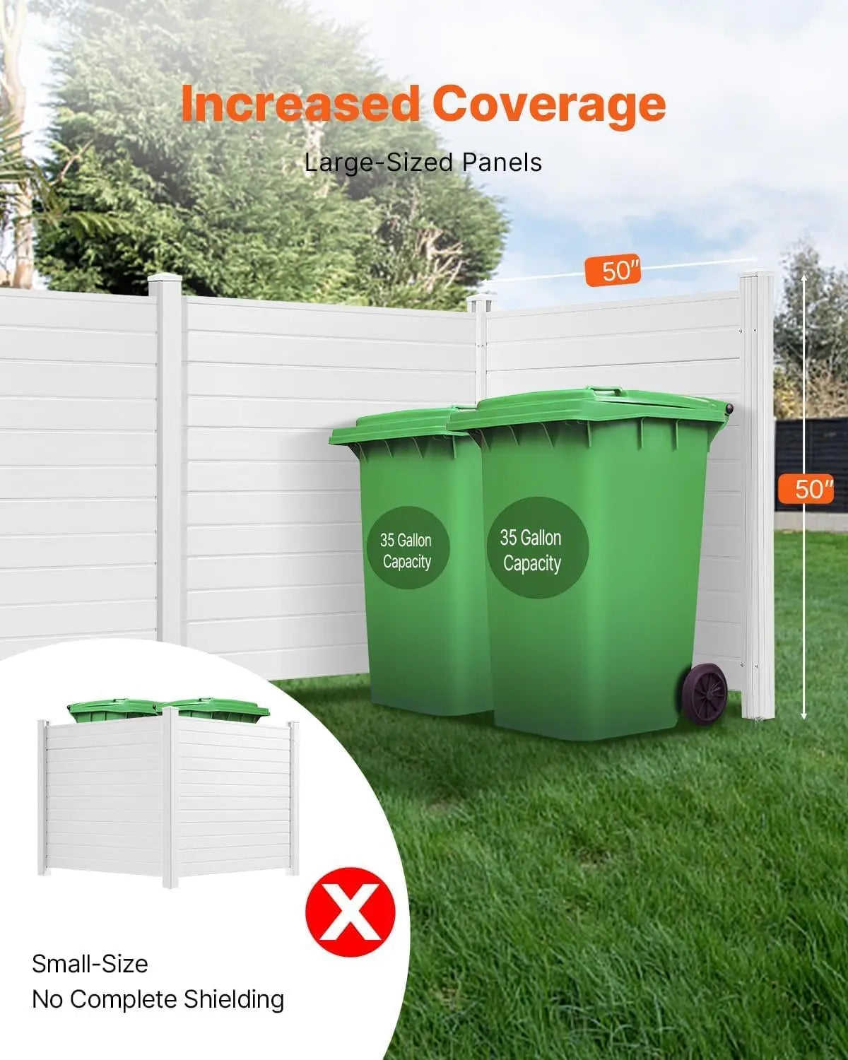 XMSJ Outdoor Privacy Screen PVC Fence For AC Units And Pool Equipment