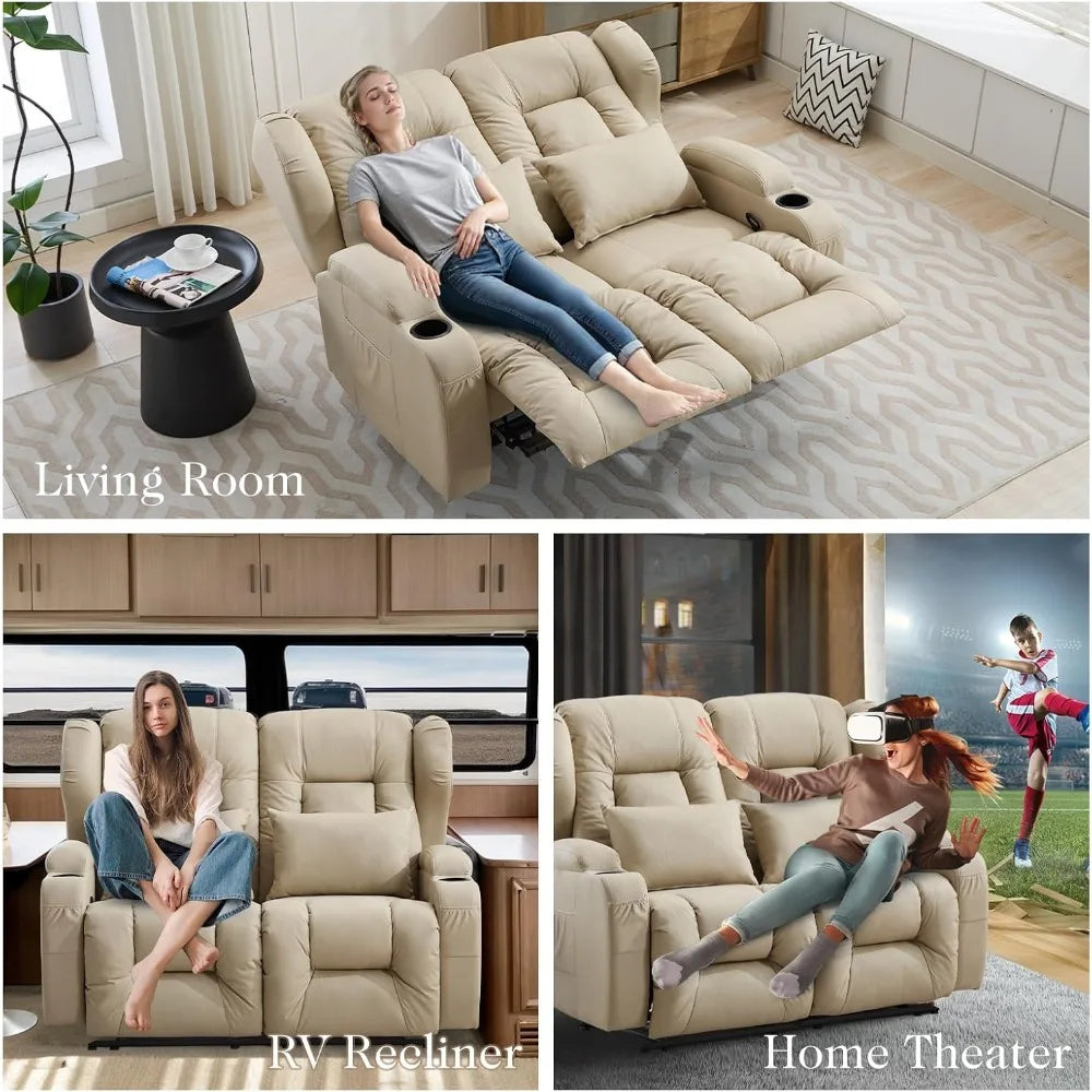 Huanzhuang Loveseat Recliner Sofa Wall Hugger for Small Spaces