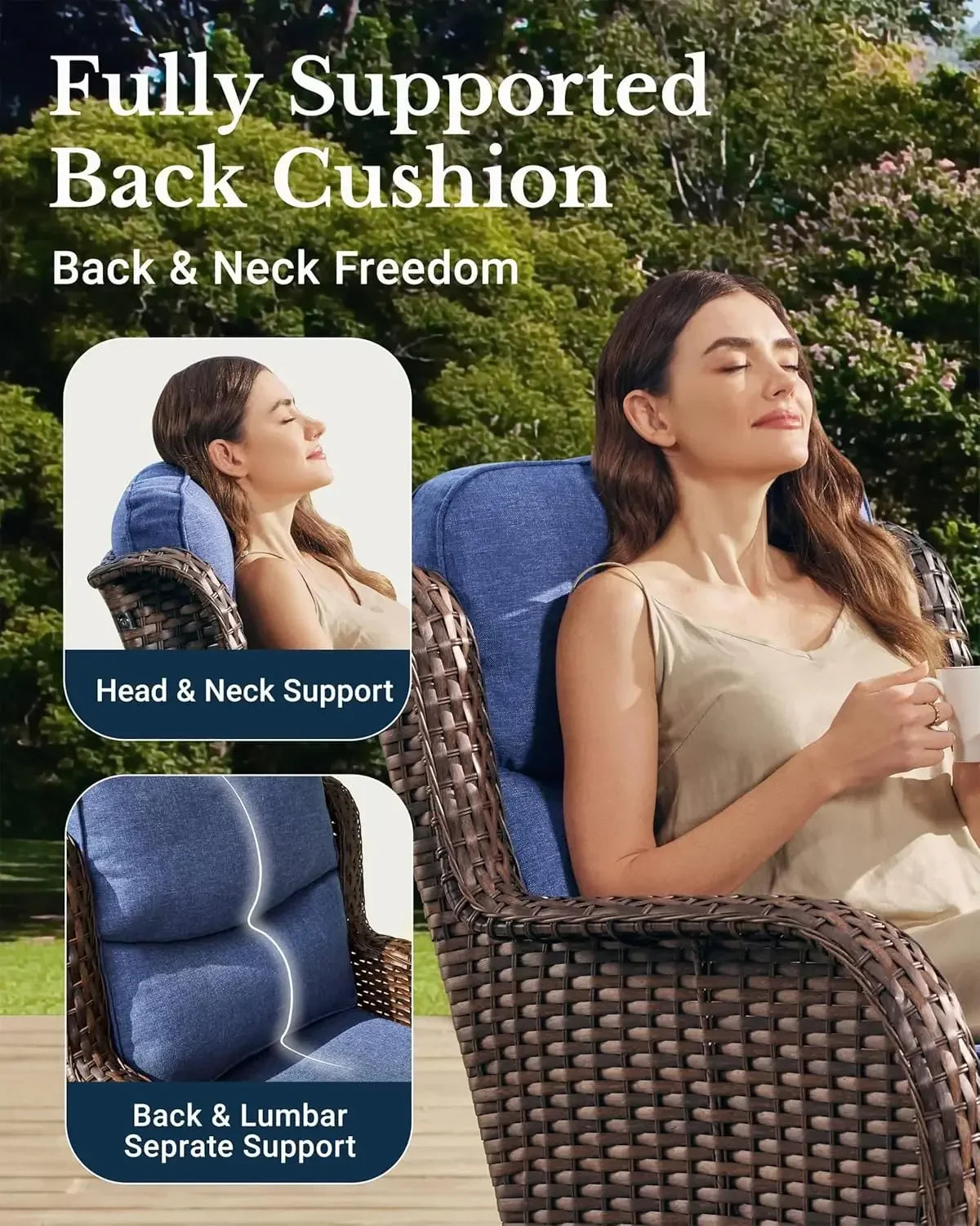 Luxury Wicker Patio Furniture Set With Cushions 7 Piece Outdoor