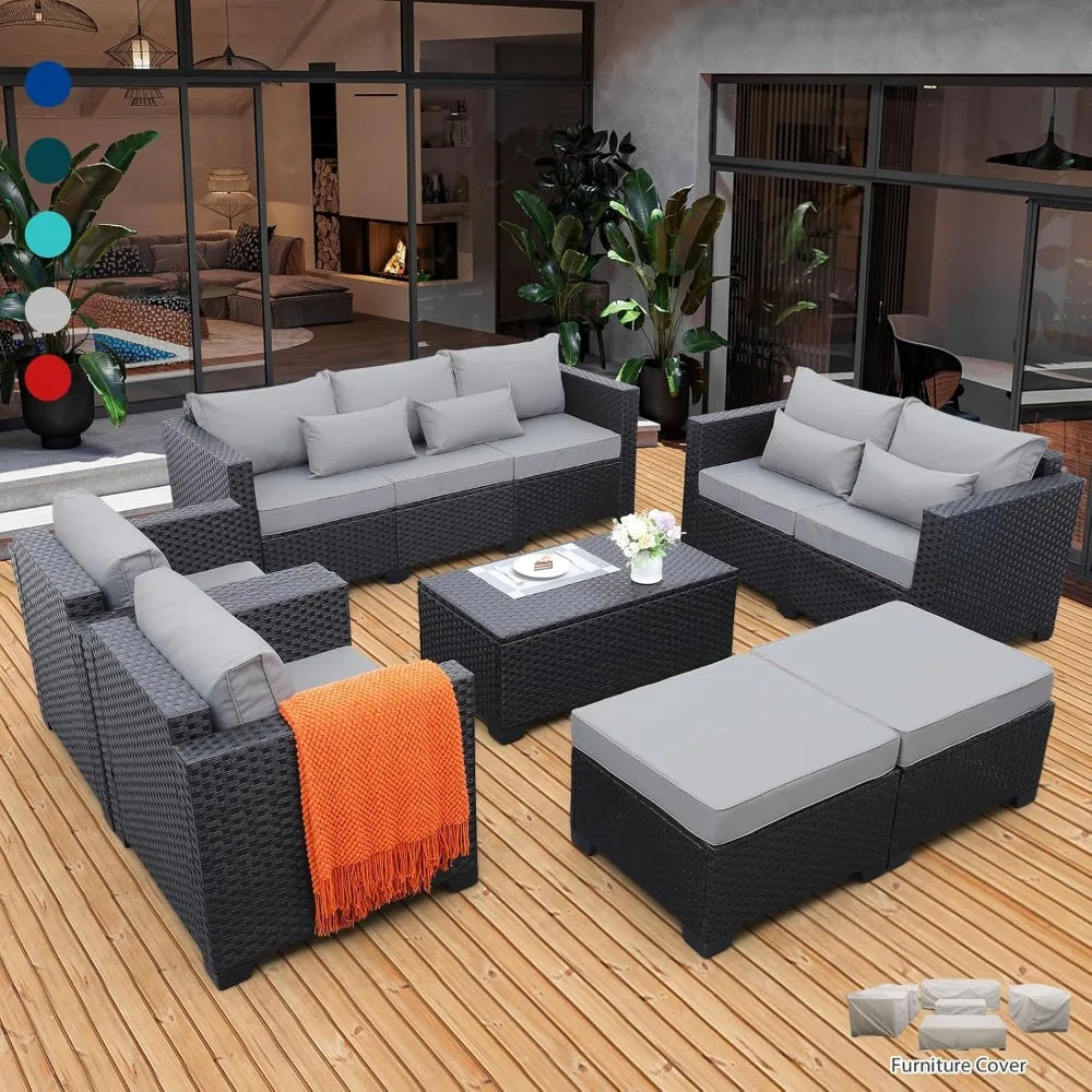 Patio Furniture Set Sectional Outdoor With Storage Table