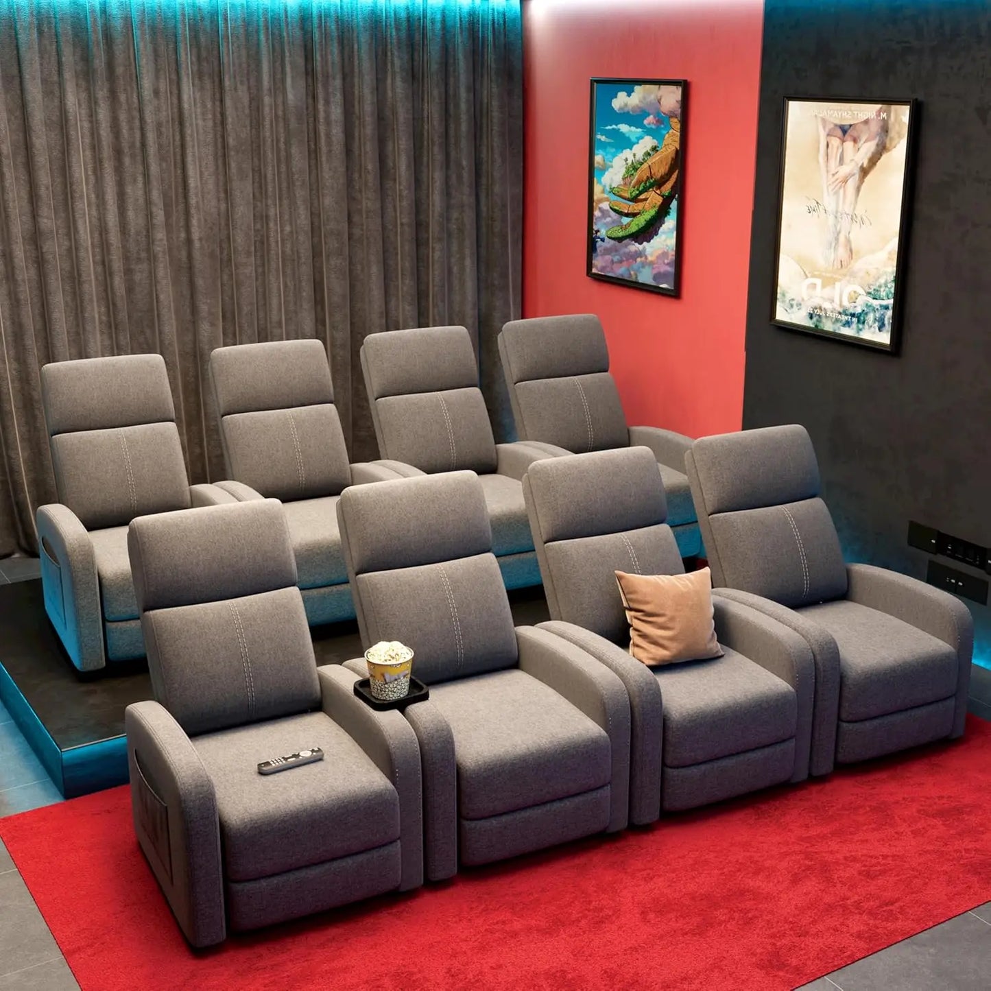 HiMISSCN Push Back Recliner Chair for Adults With Side Pocket