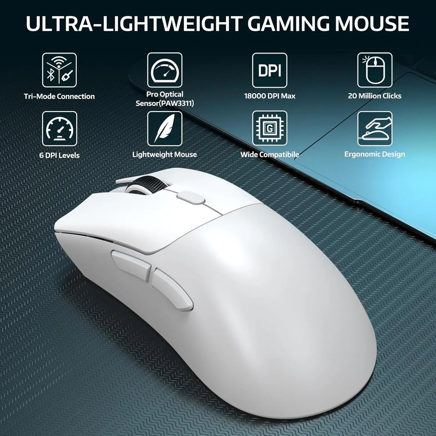 Attack Shark R1 Wireless Gaming Mouse With TriMode Connection