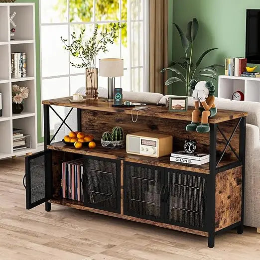 Angie's Home Store Retro Sideboard With USB Port Power Outlet