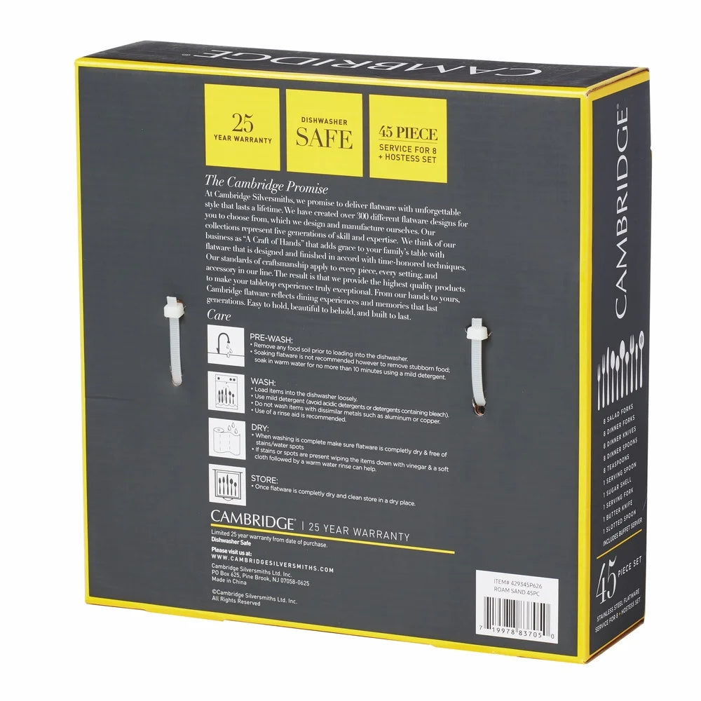 XMSJ 45 Piece Stainless Steel Flatware Set Service For 8 With Serving Pieces