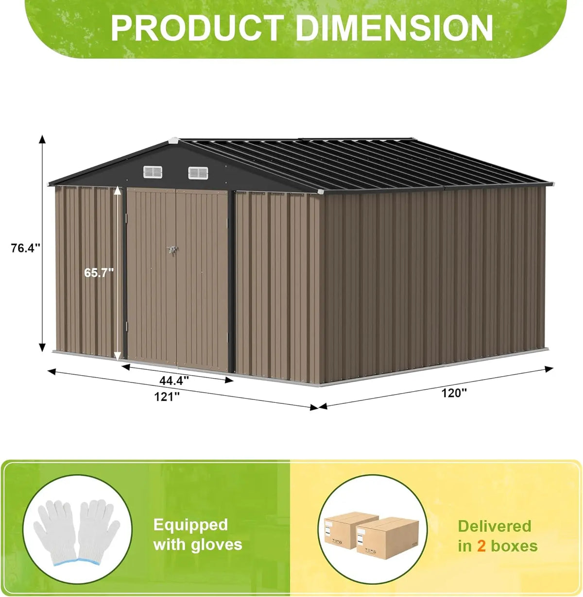 XMSJ Outdoor Metal Storage Shed For Garden And Backyard