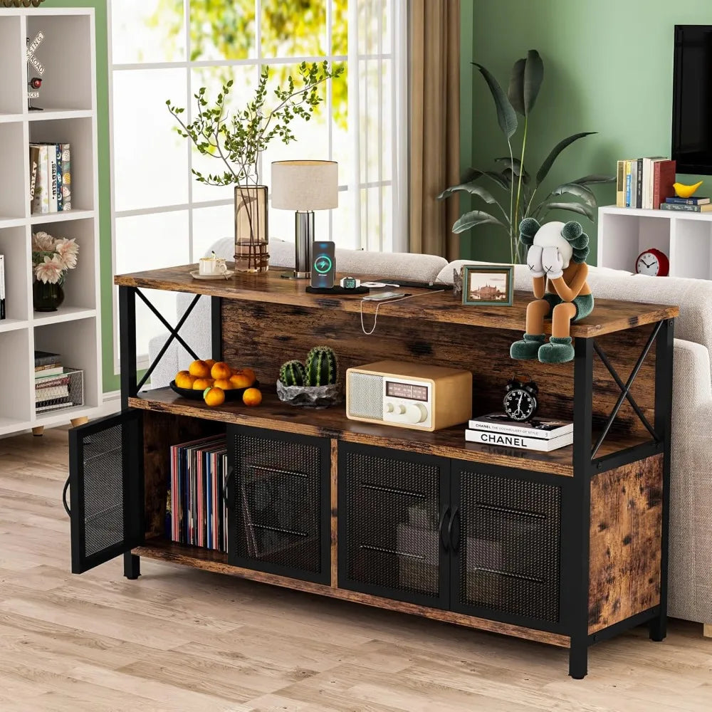 Angie's Home Store Retro Sideboard With USB Port Power Outlet
