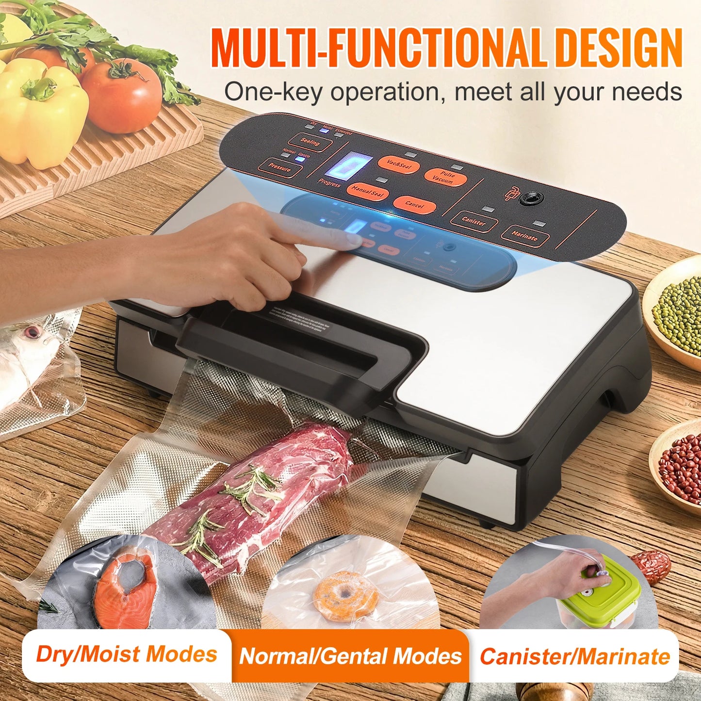SucceBuy Vacuum Sealer Machine 130W Free Bags Included