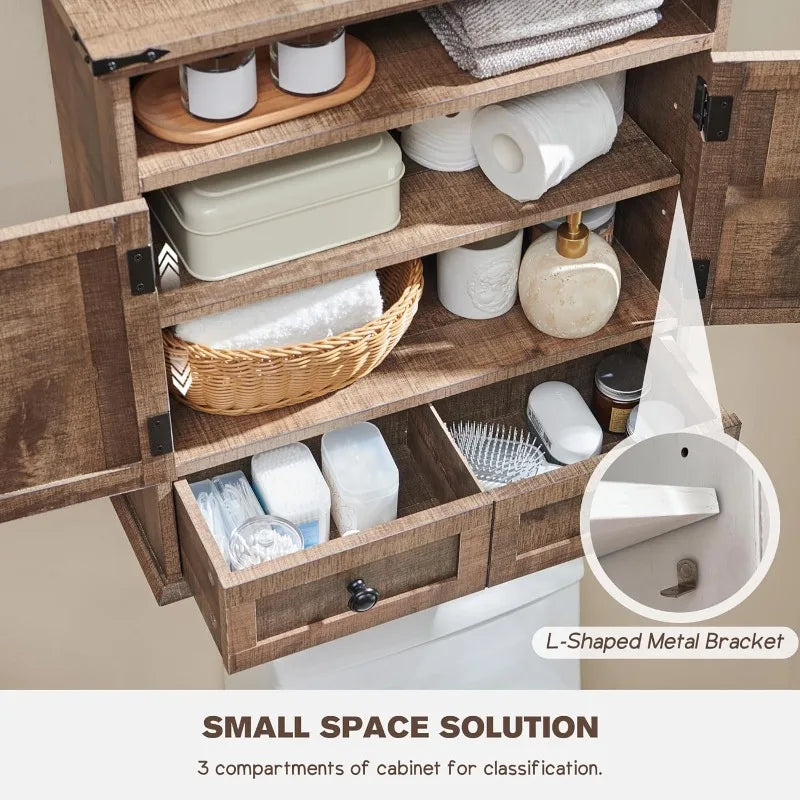 XMSJ Bathroom Wall Cabinet Farmhouse Medicine Cabinet Double Barn Doors