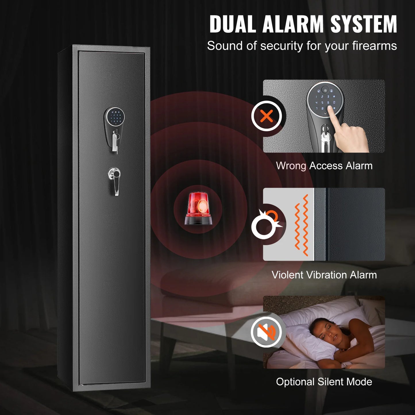 SucceBuy Rifle Gun Safe With Digital Keypad And Removable Shelf
