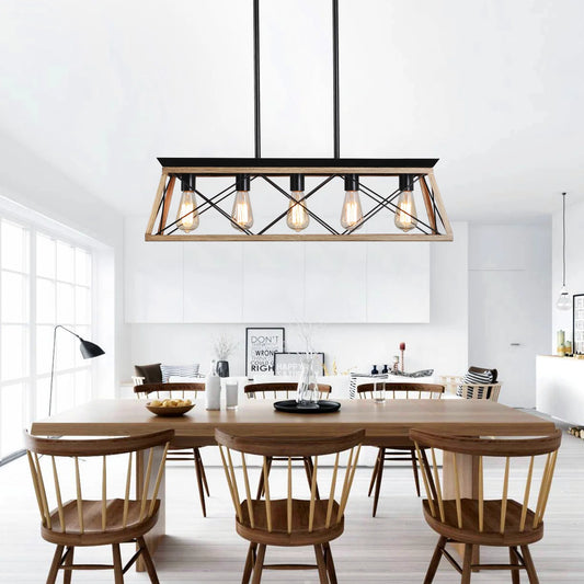 ARLGSITE Farmhouse 5-Light Pendant Chandelier For Dining Room