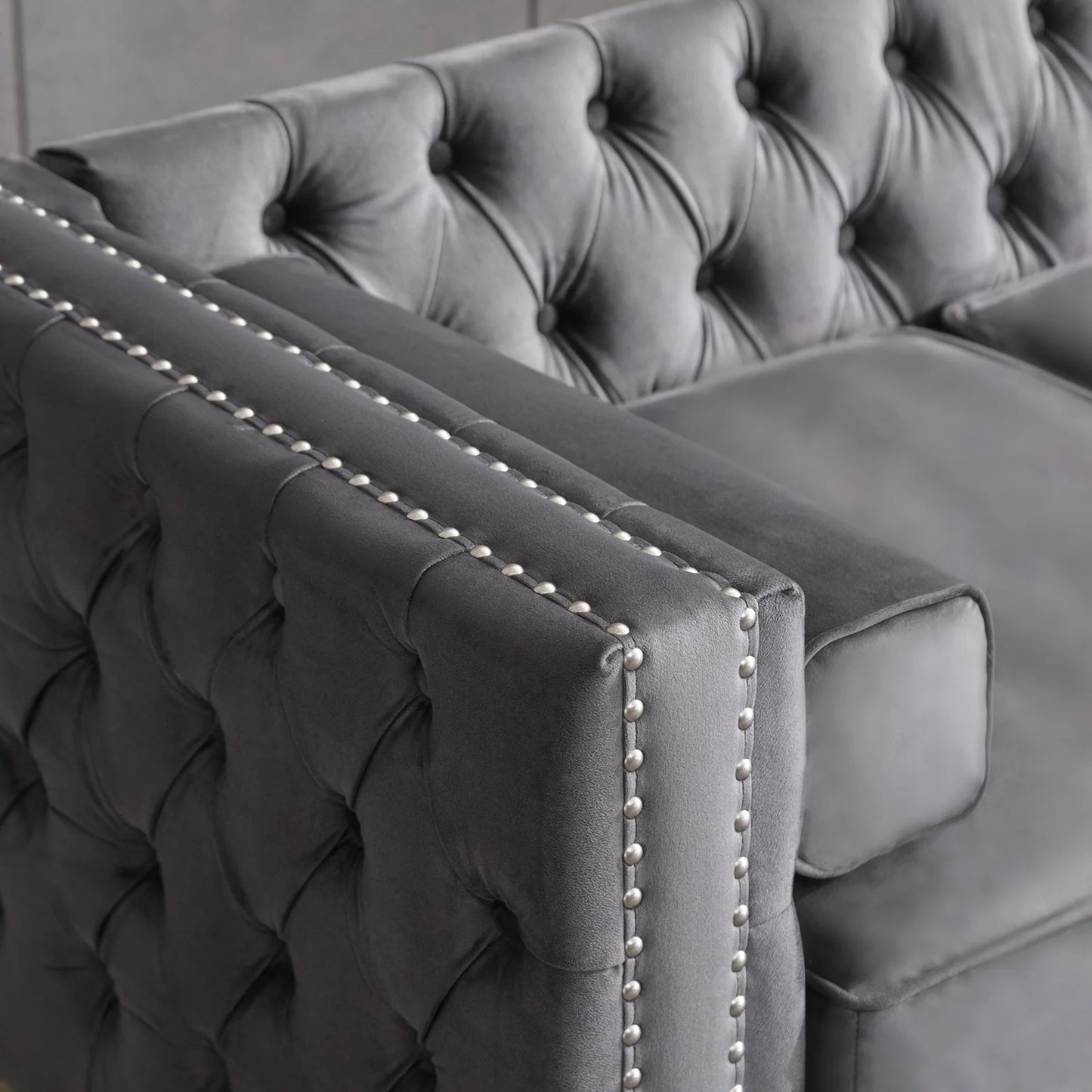 HORGAEO Convertible Sectional Sofa Set With Storage Ottoman