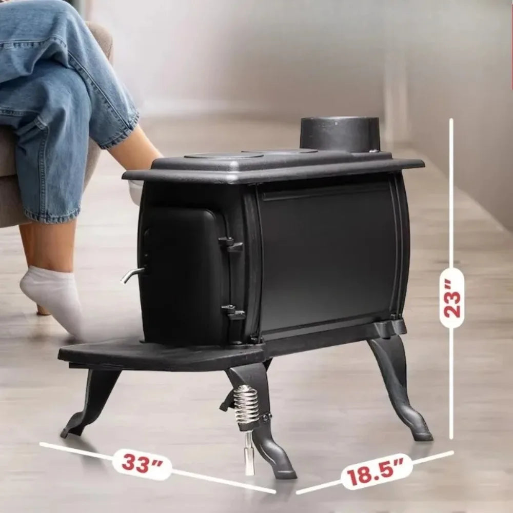 Cast Iron Wood Stove With Cool Touch Handle 54000 BTU