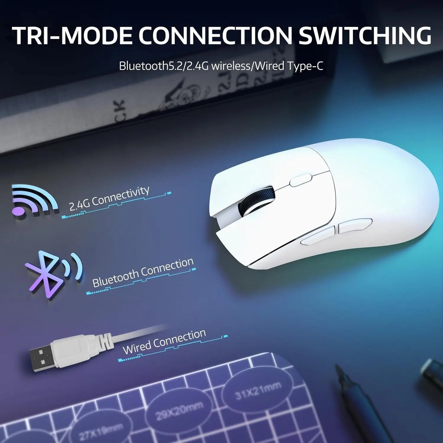 Attack Shark R1 Wireless Gaming Mouse With TriMode Connection
