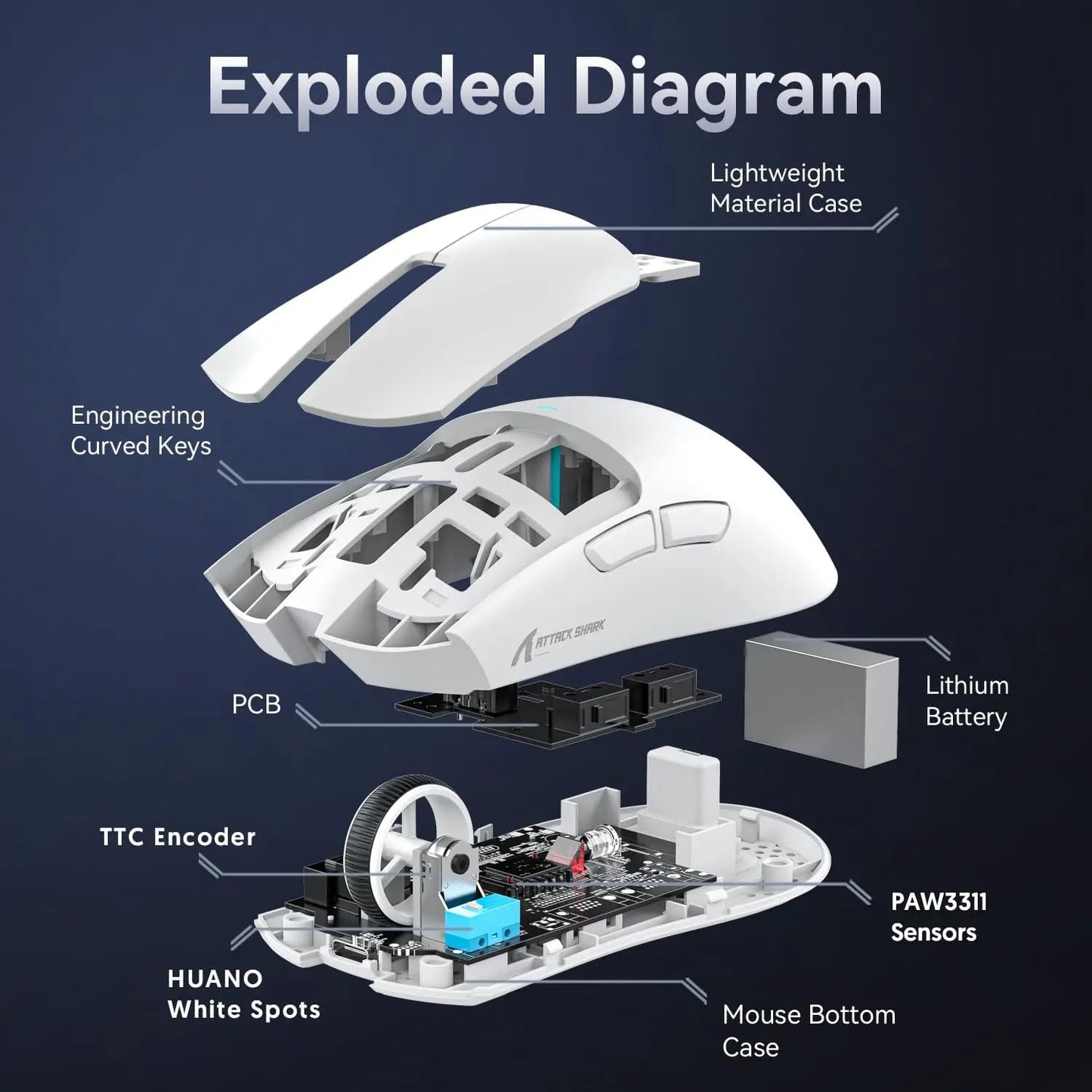 Attack Shark X11 Wireless Gaming Mouse With Magnetic Dock