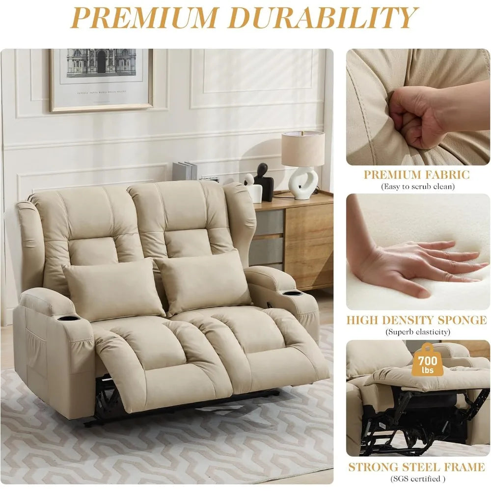 Huanzhuang Loveseat Recliner Sofa Wall Hugger for Small Spaces