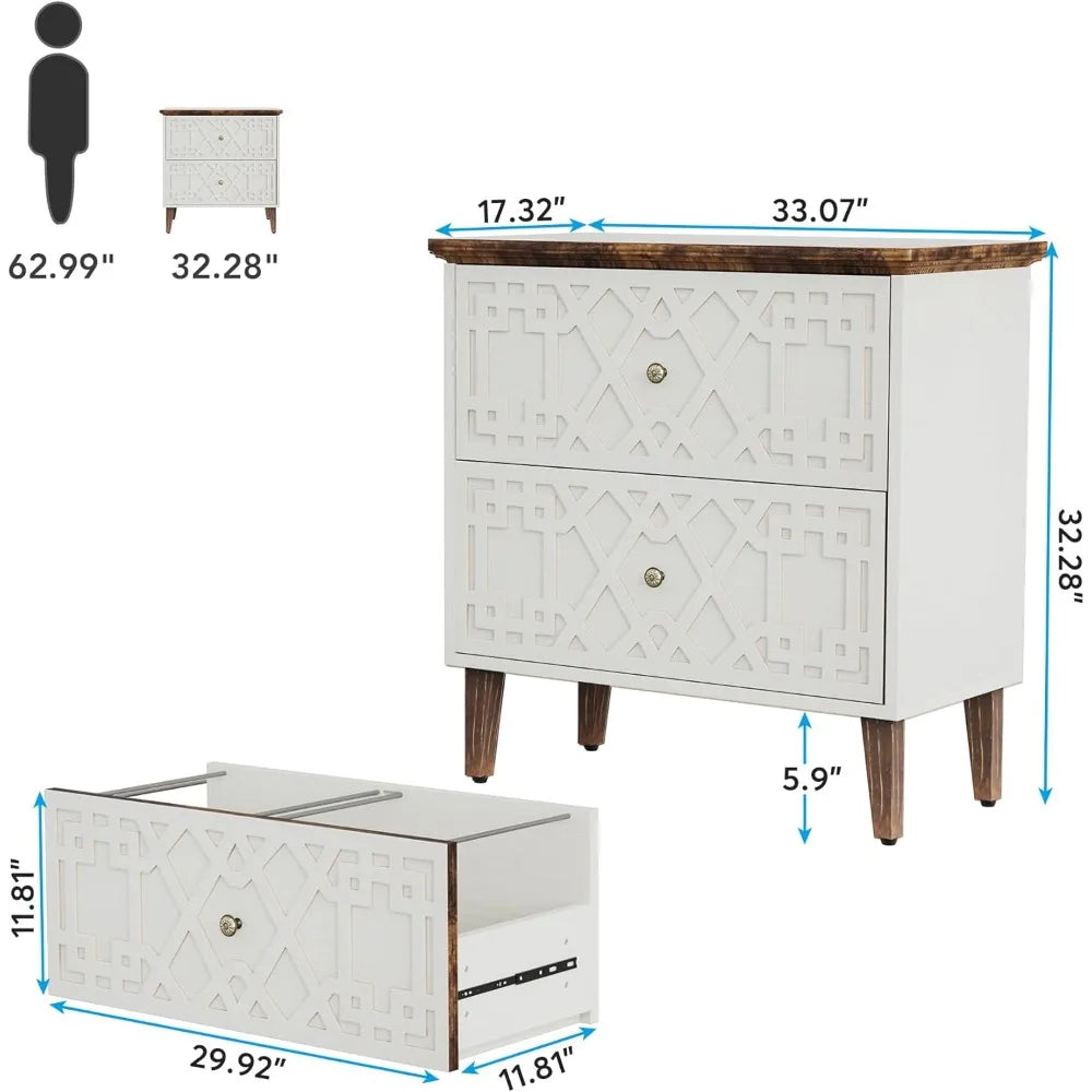 2 Drawer Lateral File Cabinet For Office Filing A4 Letter Legal