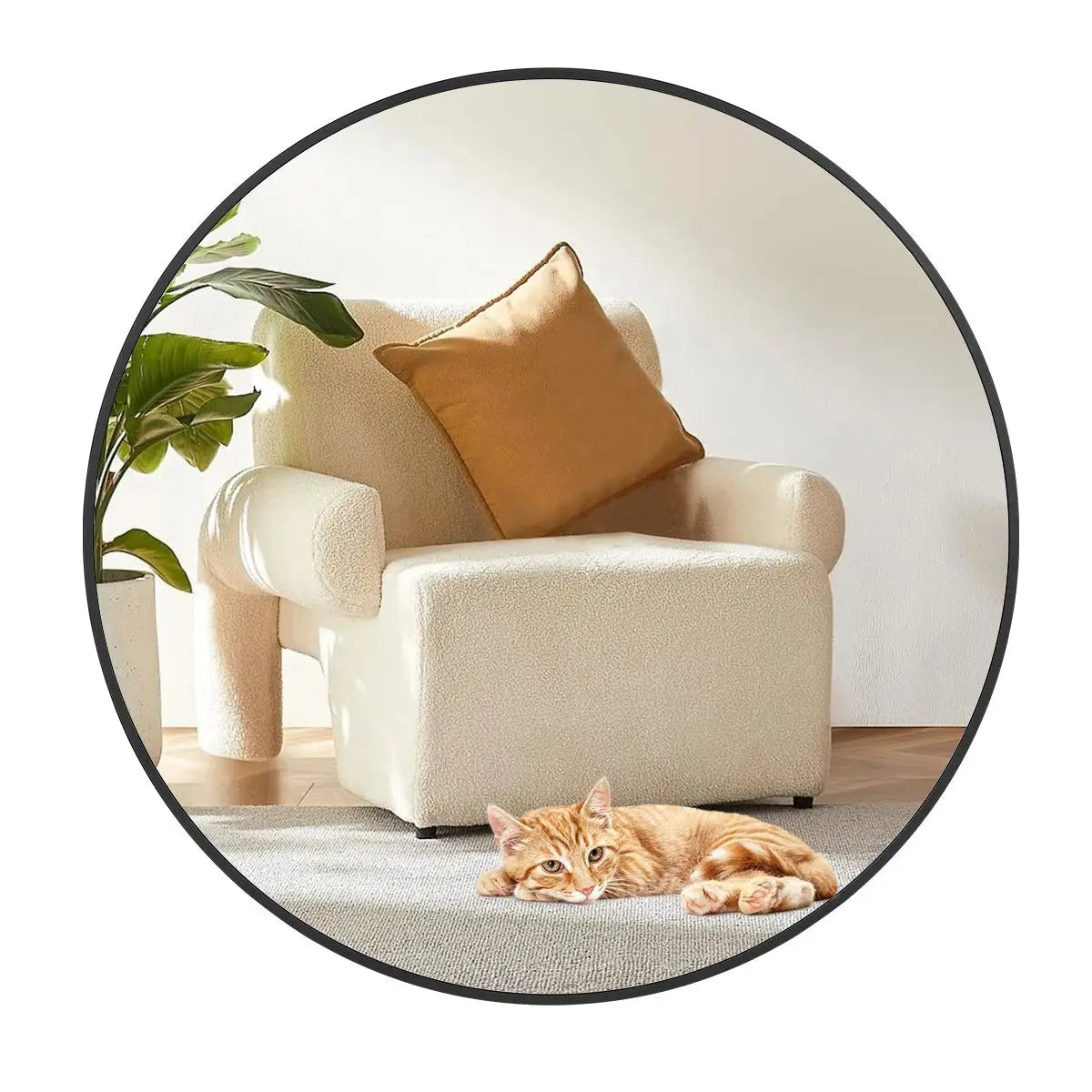 Twister.CK Round Wall Mirror With Metal Frame For Modern Home