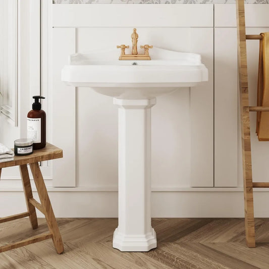 Dynasty DV-1P522 Pedestal Sink Ceramic With Overflow