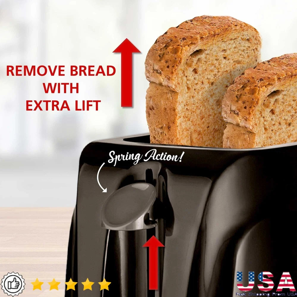 XMSJ Cool Touch 2 Slice Toaster 6 Settings High Lift